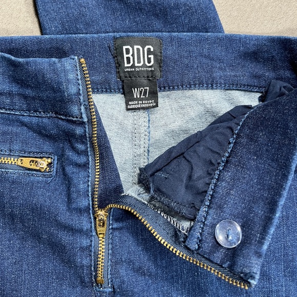 Urban Outfitters Indigo Exposed Zipper Fly Stretchy BDG Jeans Size 27"/4 Small - Picture 6 of 6